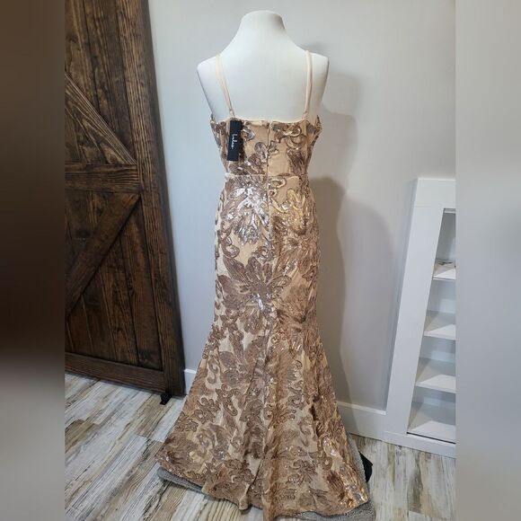 Lulus Love to You Blush Sequin Maxi Dress NWT size large - Picture 3 of 4
